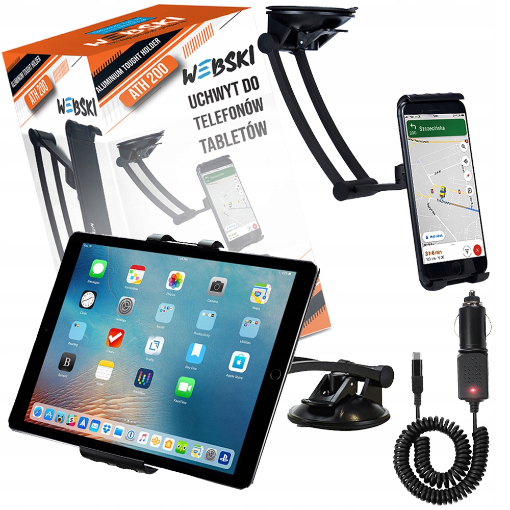 UCHWYT DO SAMOCHODU NA TELEFON TABLET SZYBĘ KOKPIT Z MOCNĄ PRZYSSAWKĄ