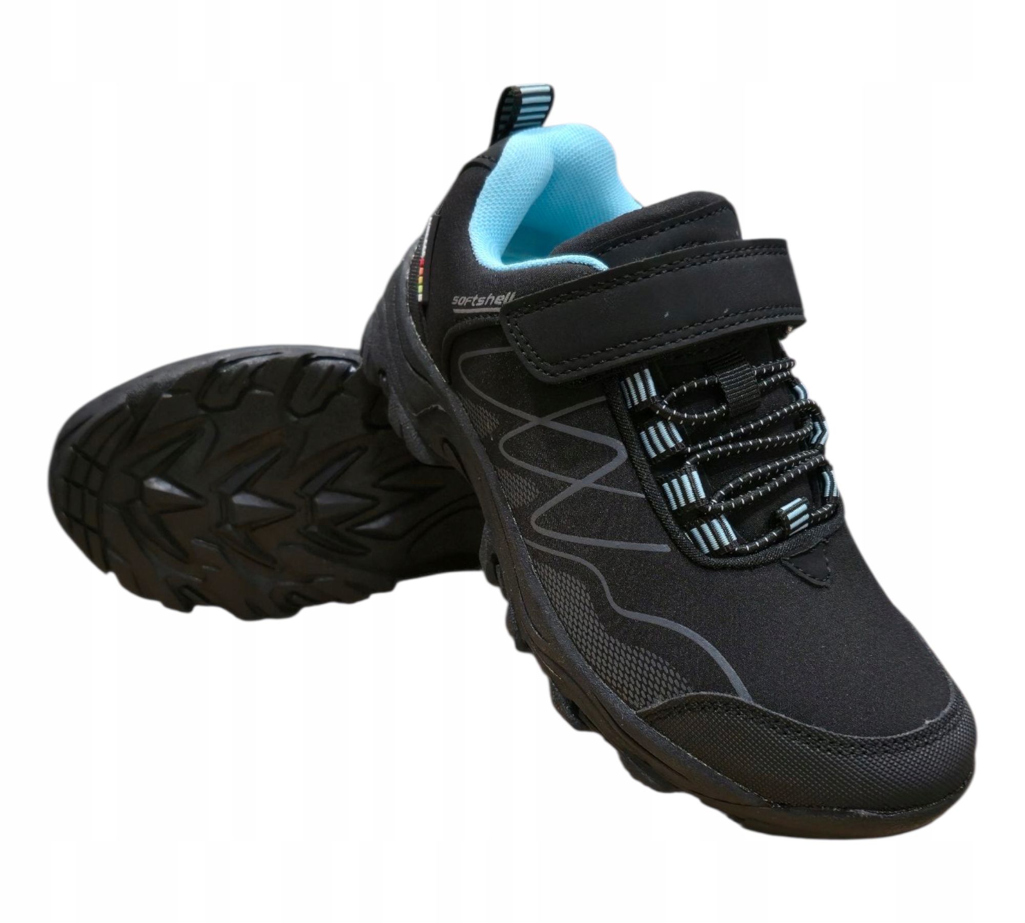Buty sportowe softshell adidasy na rzepy buty trekkingowe czarne 32