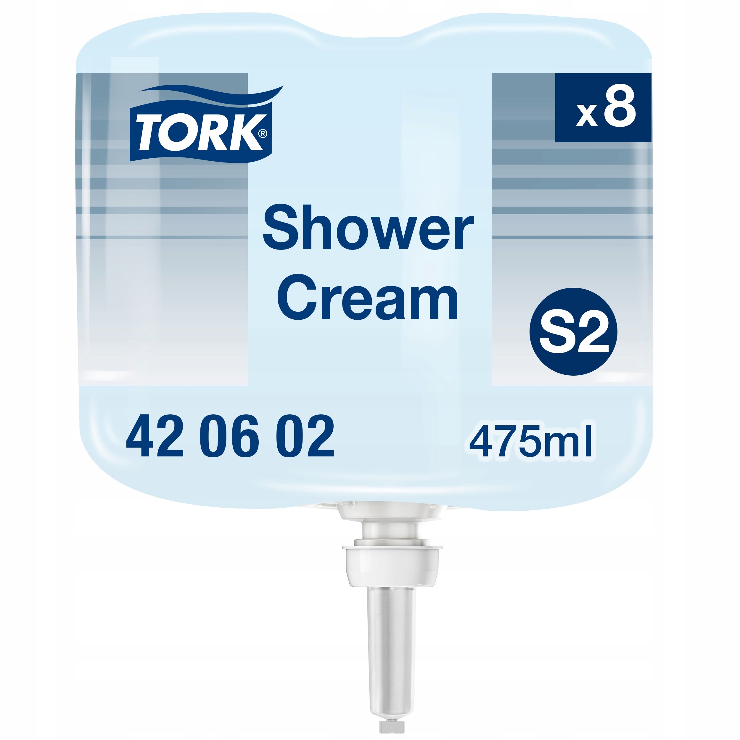 Zestaw 8x Tork 420602 Żel pod prysznic S2 475ml kremowy, aksamit nawilża