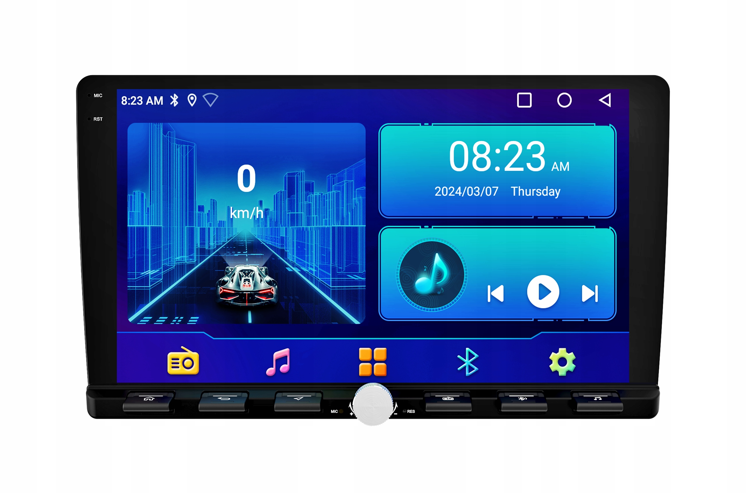 9" Android 15 autorádio CarPlay 4+64GB Ips Navigácia 800W 6,5" reproduktor
