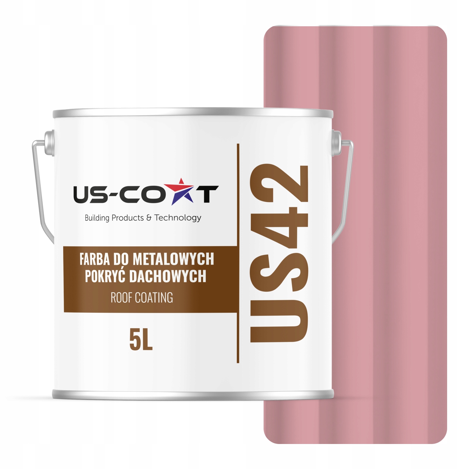 Farba Na Strechu Z Plechu Pozinkovaná Oceľ Ružová SVETLORUŽOVÁ3015 5L Polomatná