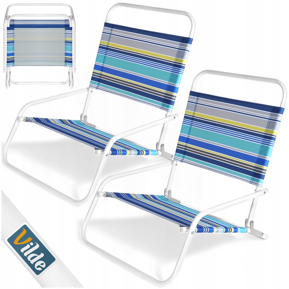 Plážové křeslo nízké turistické kempingové křeslo zahradní křeslo x2