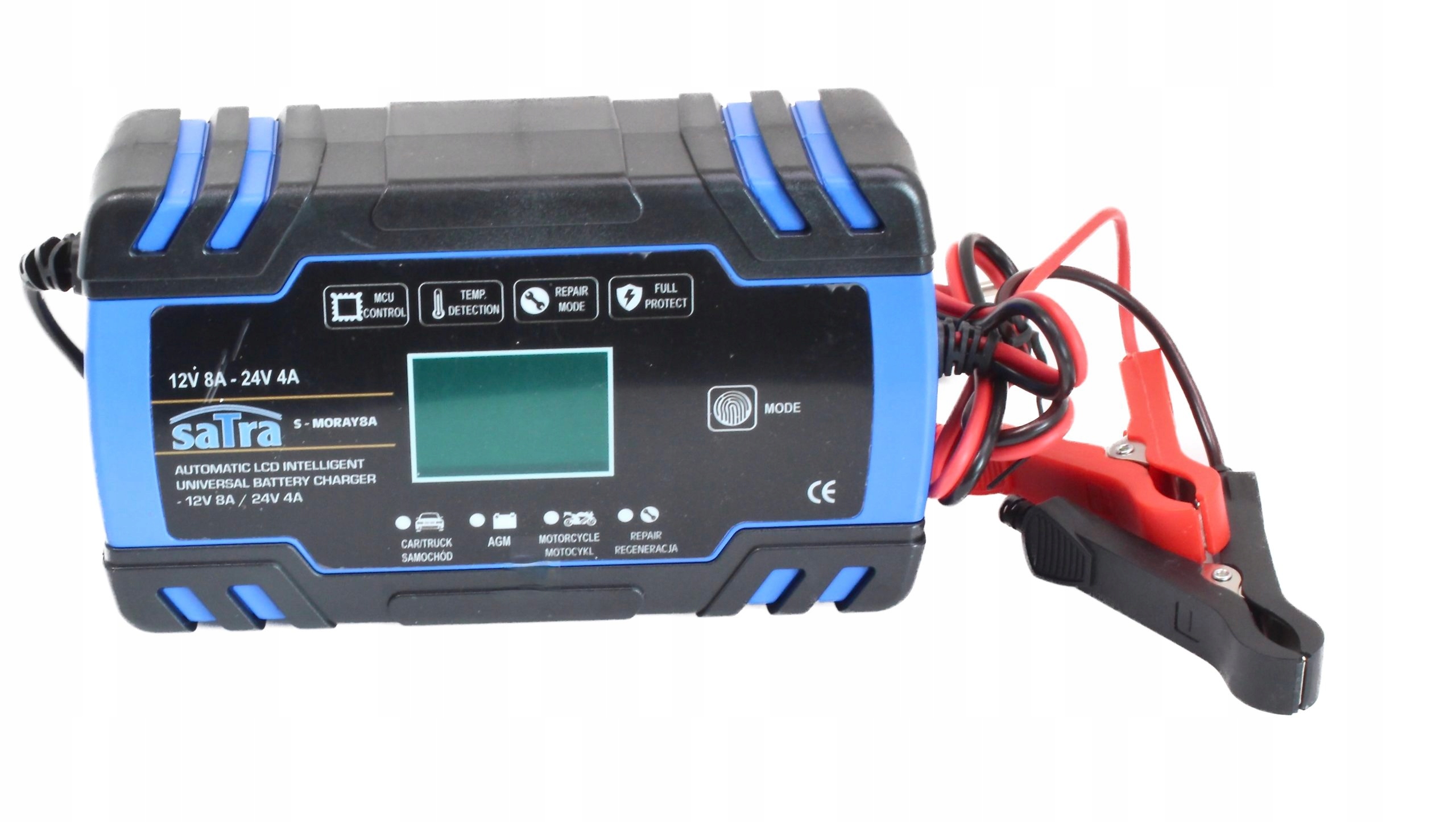 AUTOMATYCZNA ŁADOWARKA PROSTOWNIK INTELIGENTNY AKUMULATORA 12/24V AGM ŻEL Marka Satra