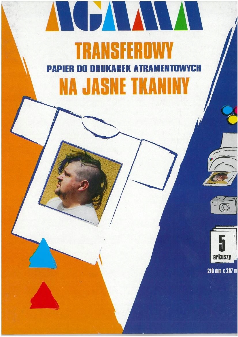 papier do nadruku białe lub czarne koszulki op5szt