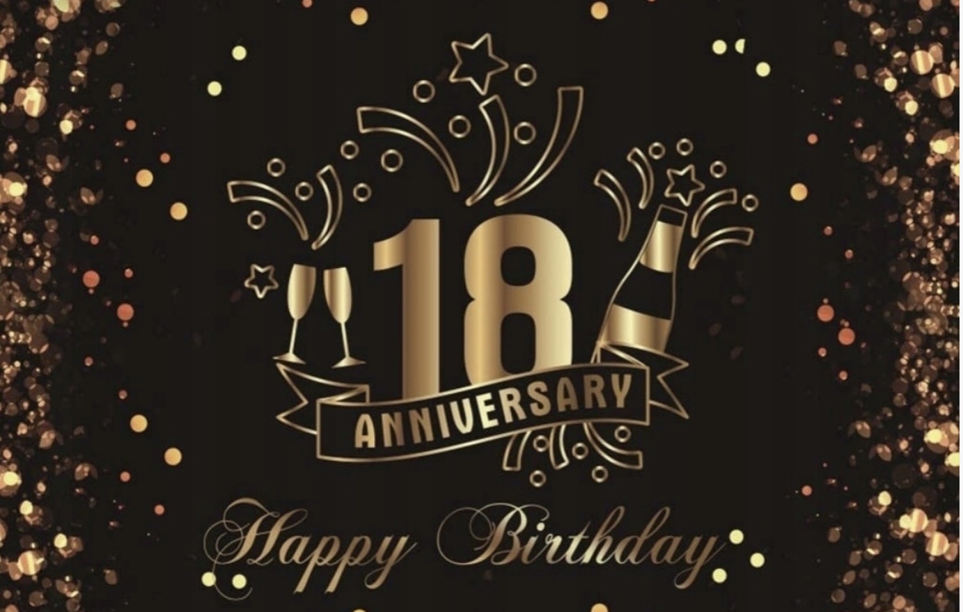 Tło Fotograficzne 18 urodziny Dekoracja Ścianka Ozdoba Do Zdjęć 2,2*1,5 m