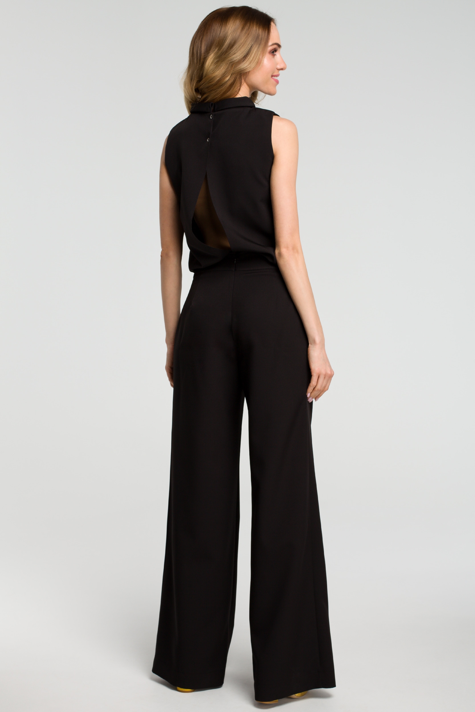 KOMBINEZON DAMSKI ELEGANCKI KOBIECY BEZ RĘKAWÓW LUŹNY PIĘKNY CZARNY 44 XXL EAN (GTIN) 5903068415265