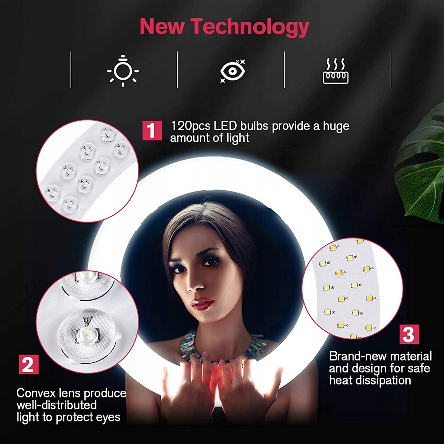 NEUTRAL LED Ring Światło Stojak LCD Dotykowe Regulowane Do Makijażu Vlogów — miniatura 6