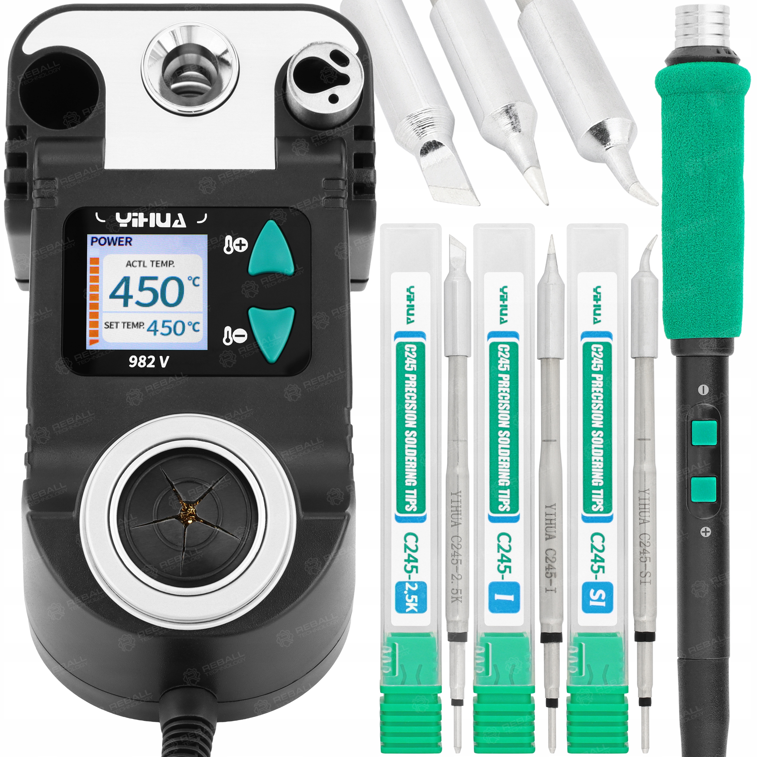 Přesná Pájecí Stanice Mini Mikro Smd Yihua 982-V LCD 3 Hroty C245