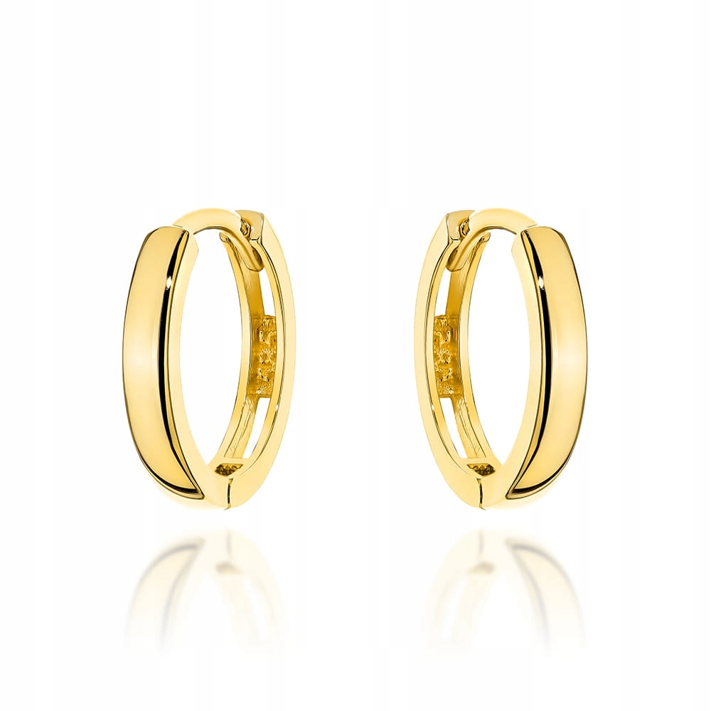 Náušnice ze zlata ryzosti 585, hladké kroužky jako dárek pod vánoční stromeček