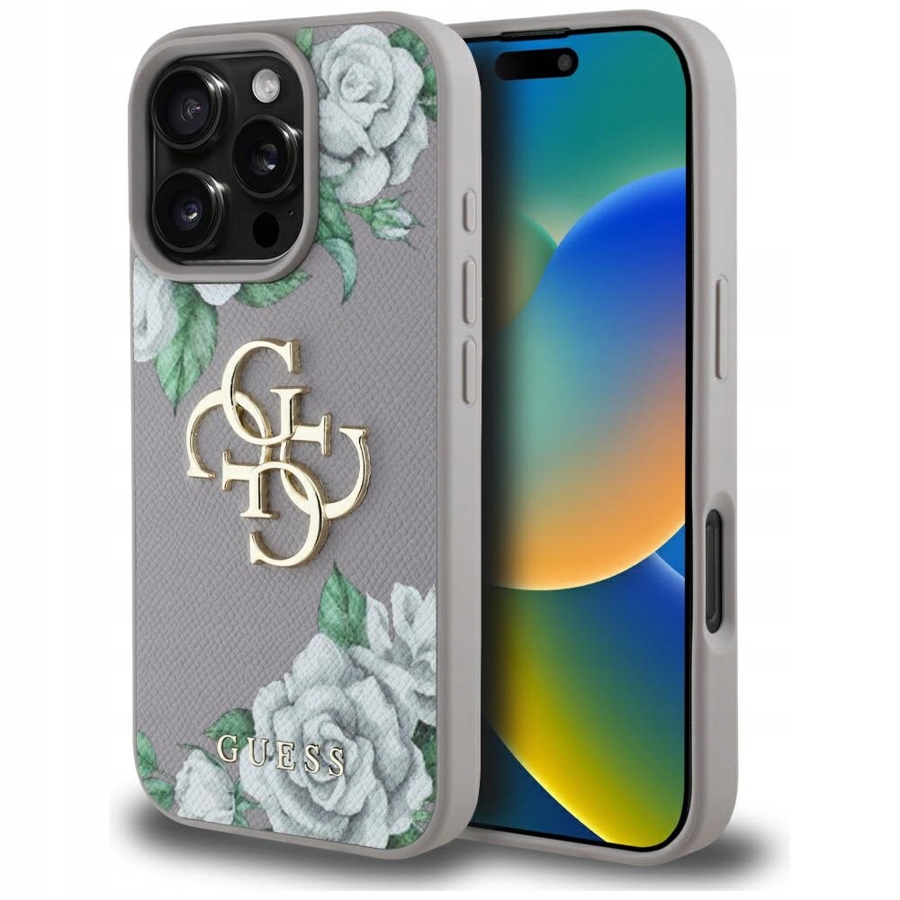 Guess Grained Roses pouzdro kryt pro iPhone 16 obal
