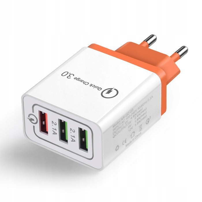 

Szybka Ładowarka Usb Quick Charge 3.0 Pomarańczowa