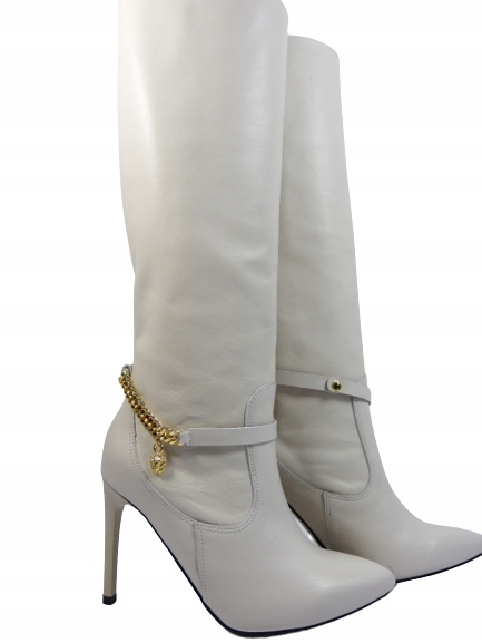 Popelavé kožené kozačky na klasickém elegantním podpatku Karino 37