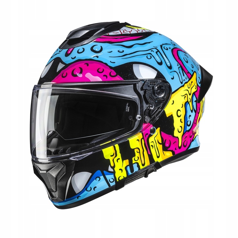 Motocyklová Prilba Hjc C71 Squeeze Blue Yellow (M)