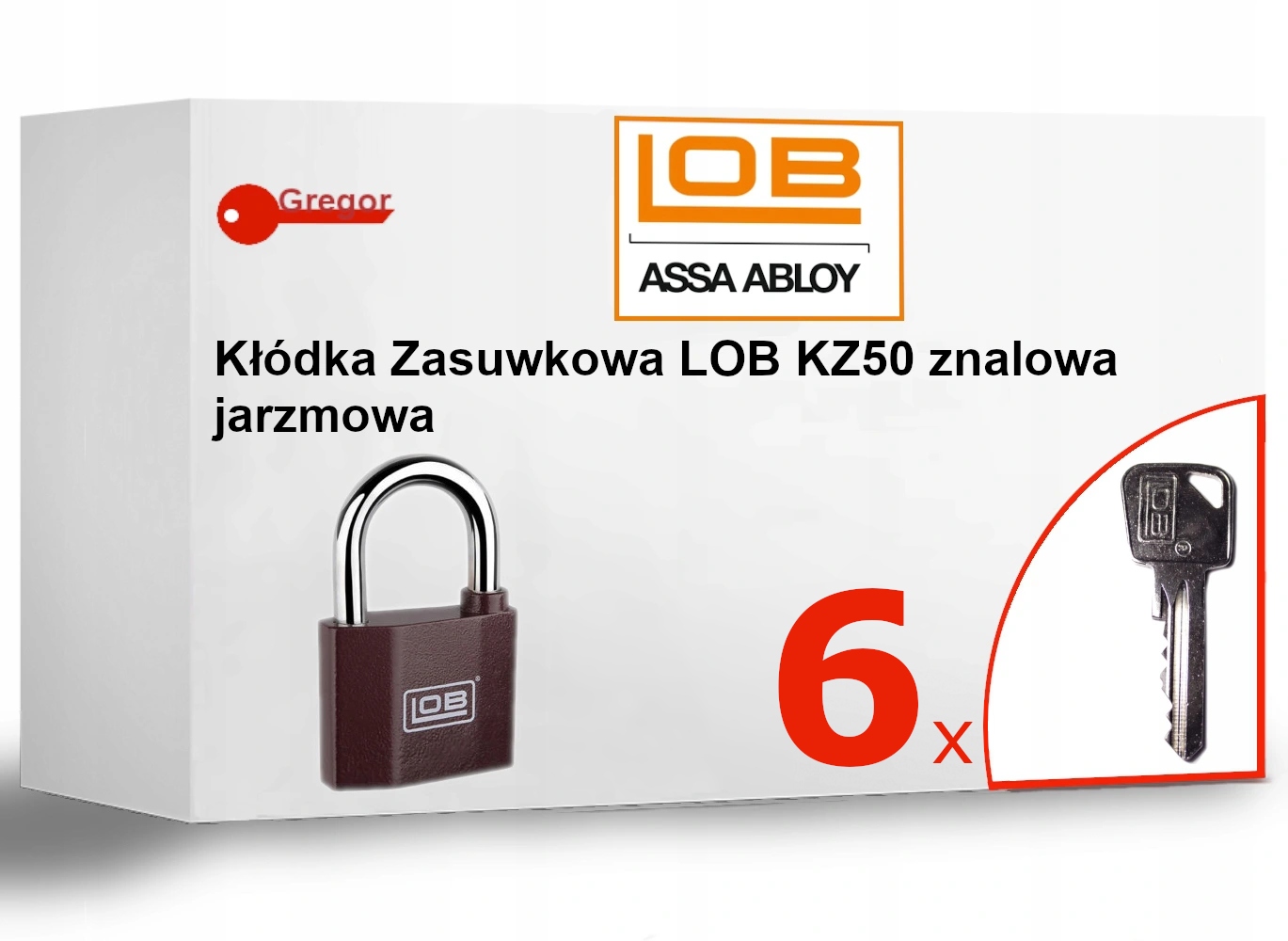 

Kłódka znalowa Lob KZ50 6 kluczy Duży Klucz
