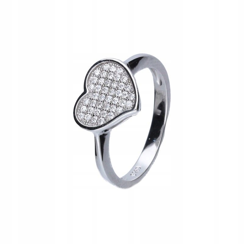 Prstýnek pro ženu ze stříbra 925 Srdce se zirkony jako dárek r16