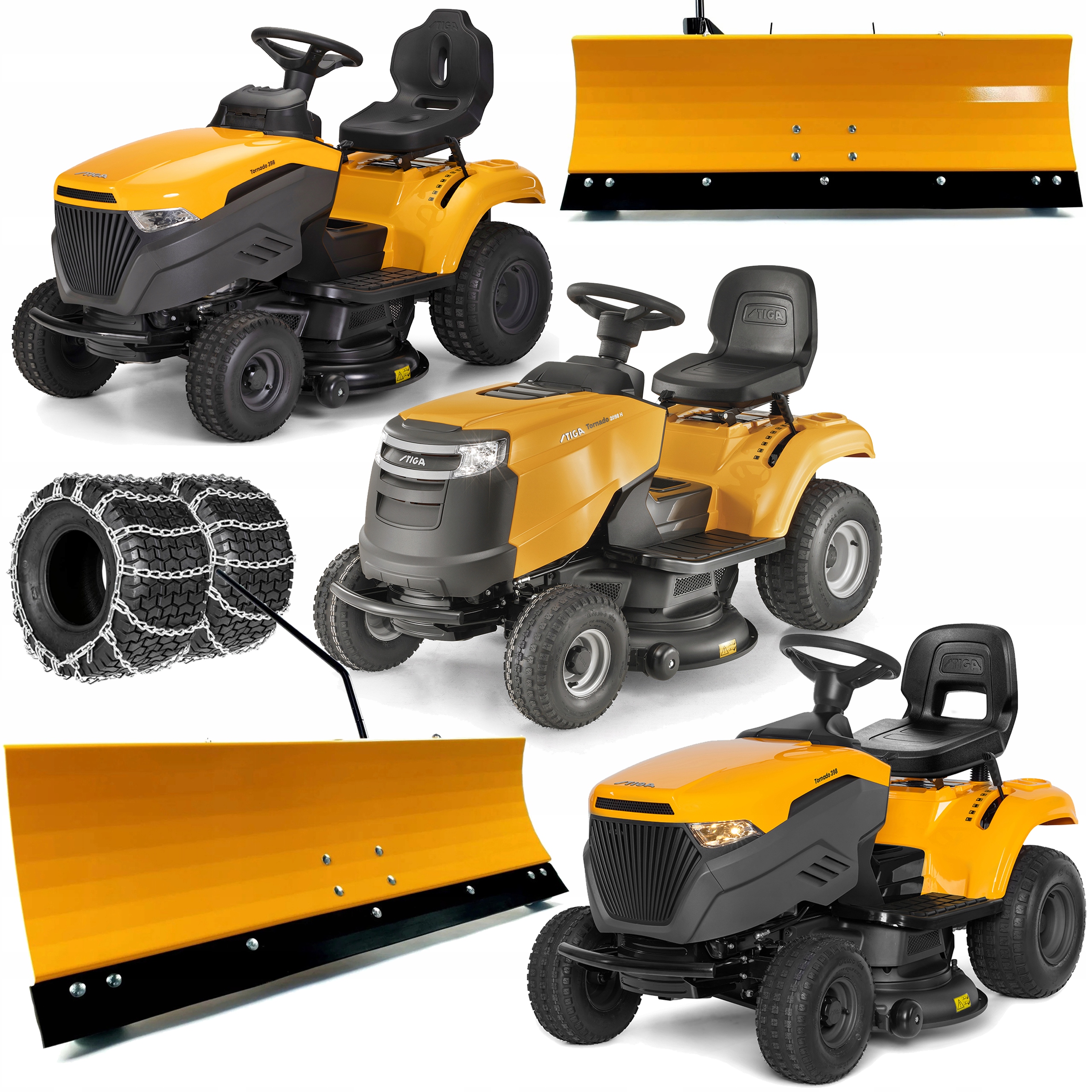Pług Śnieżny 120 cm Łańcuchy Traktor Stiga Tornado 398 M 2098 H 2108 3108 H