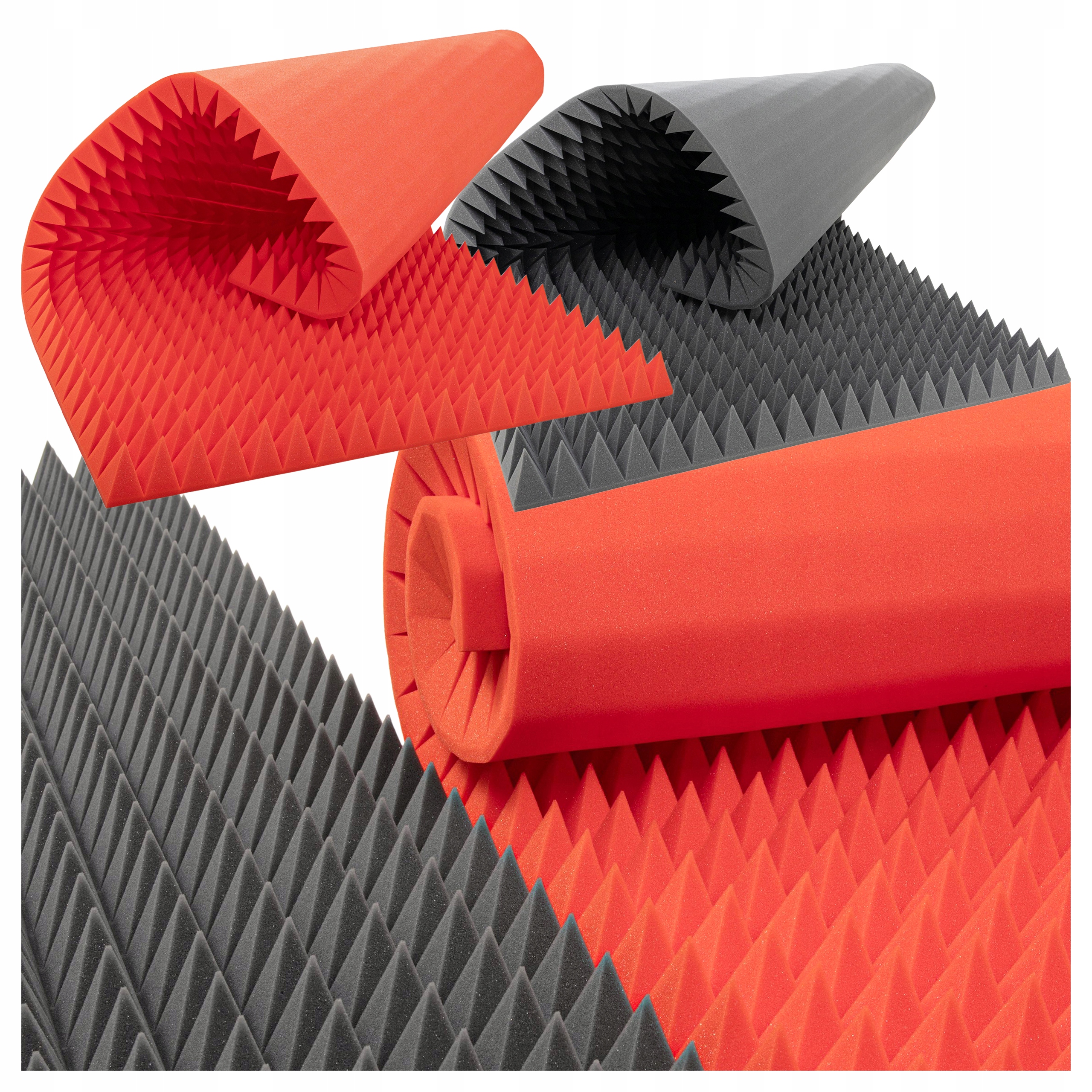 Akustické panely redukující ozvěnu s pyramidovou plochou pro zkušebnu o velikosti 4 m2