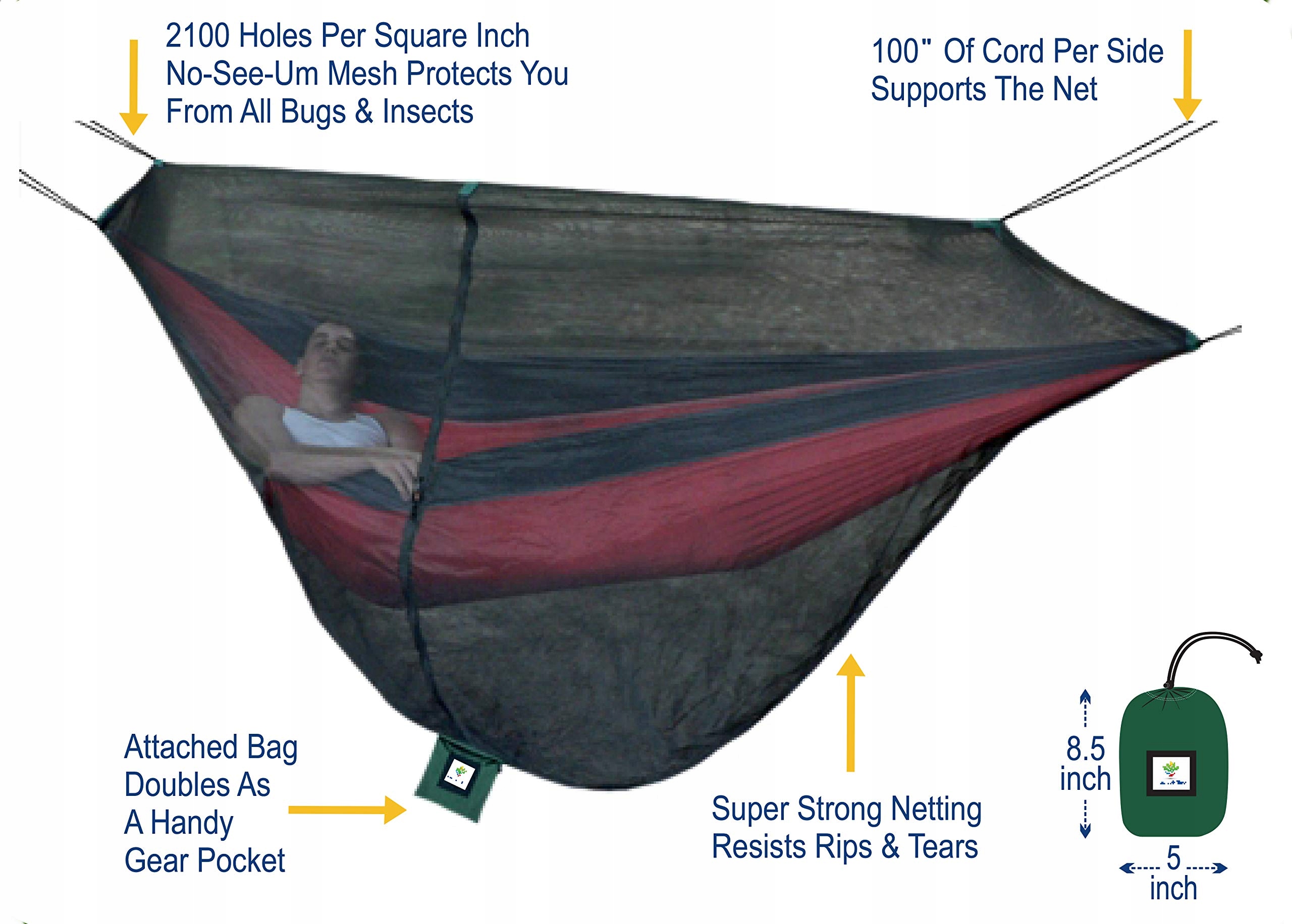 HAMMOCK BLISS Moskitiera Kokon Ochrona Przed Owady Siatka Do Hamaka — miniatura 5