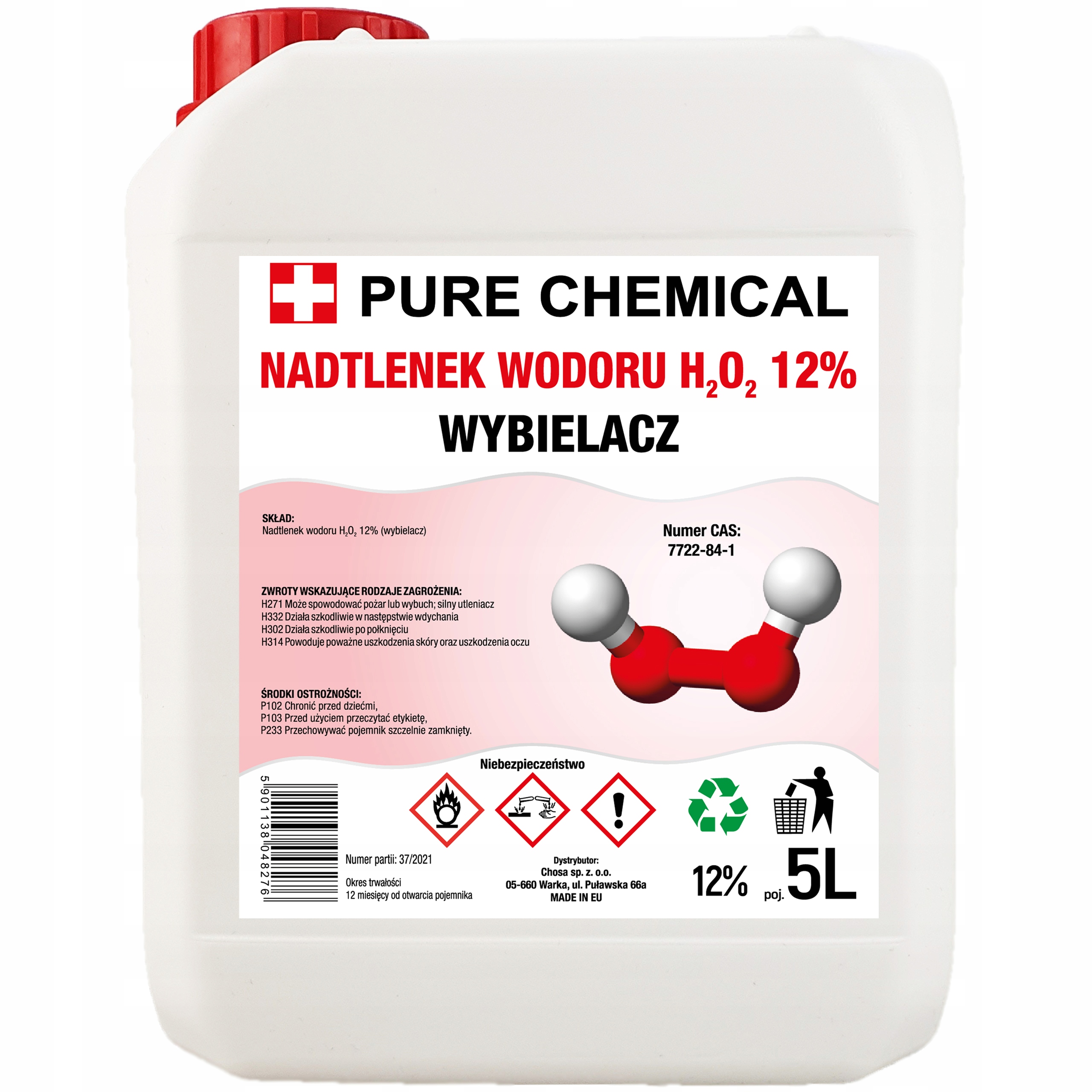 

Woda Utleniona 12% Nadtlenek Wodoru 12% 5L 5000ml