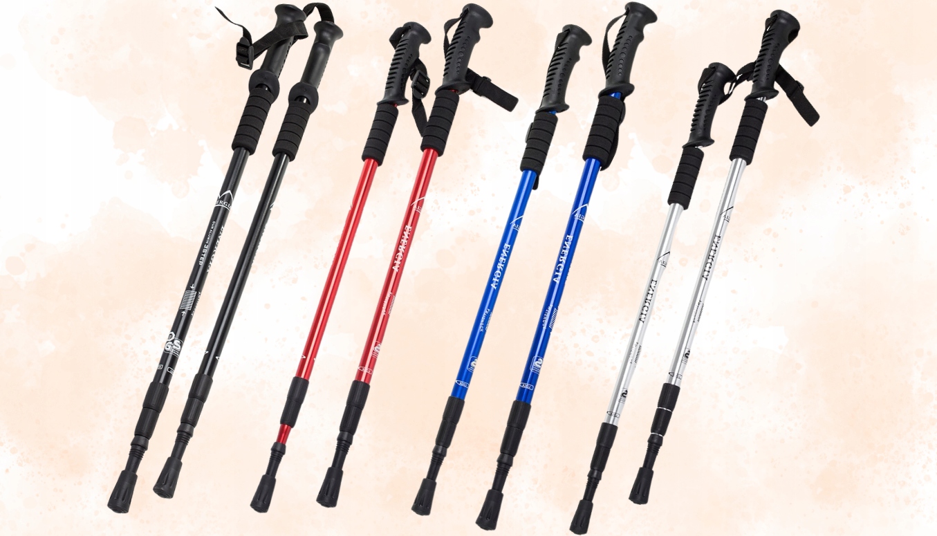 KIJKI NORDIC WALKING SKŁADANE REGULOWANE DO CHODZENIA TREKKINGOWE CZARNE Kod producenta EMEX