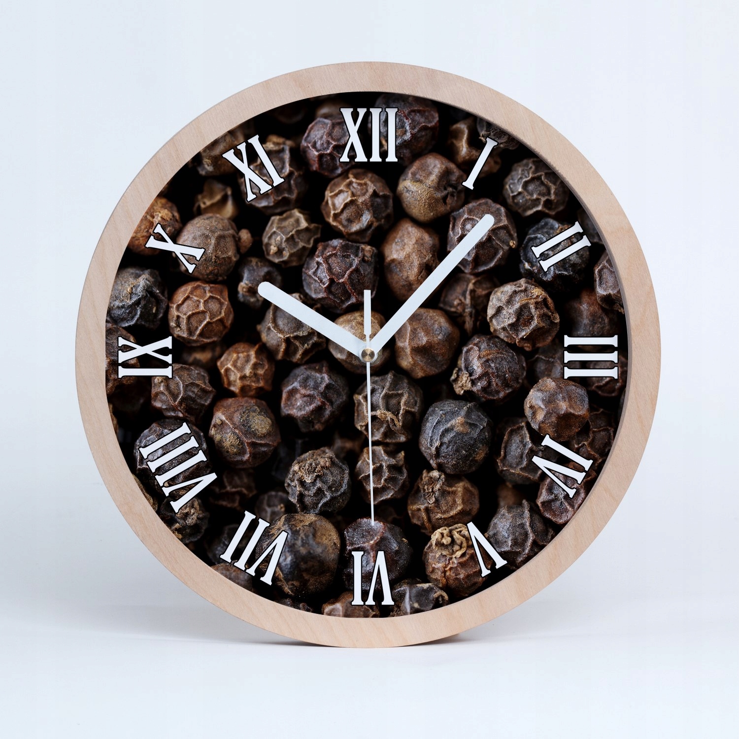 Kuchyňské nástěnné hodiny s pepřovým zrnem, průměr 20 cm