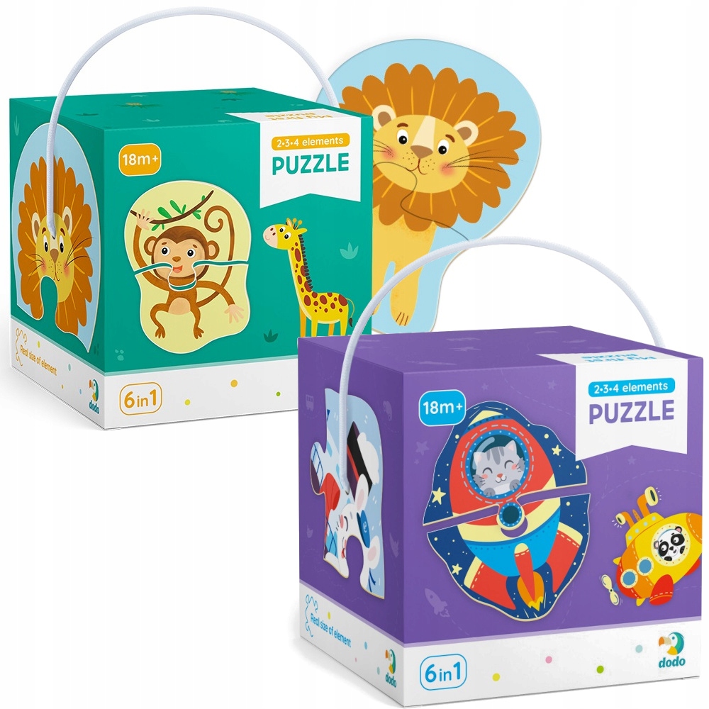 

Pierwsze Puzzle 2-3-4 zestaw Zwierzęta Transport