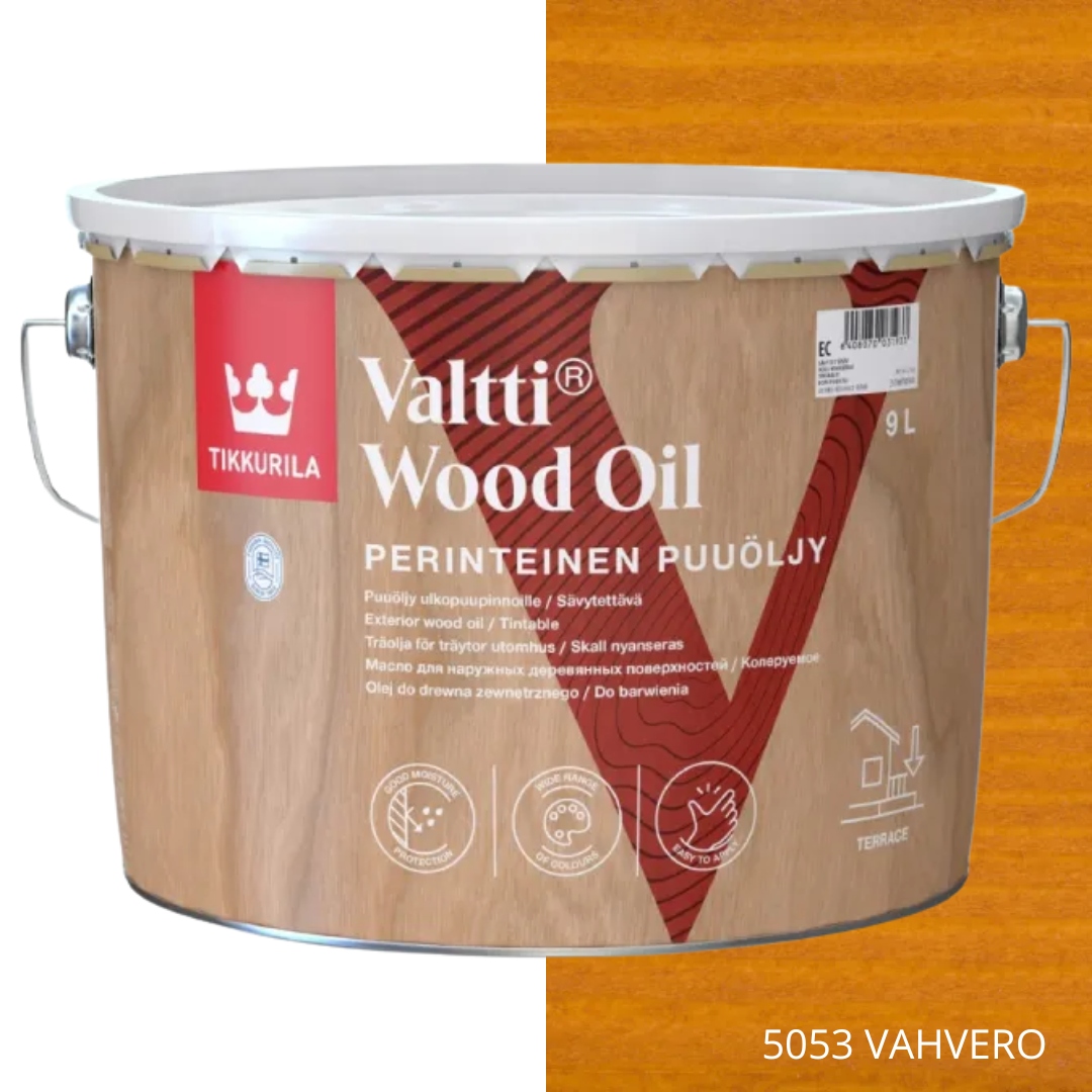 Tikkurila Valtti Wood Oil Olej Do Drewna 9L Kolor 5053 Vahvero