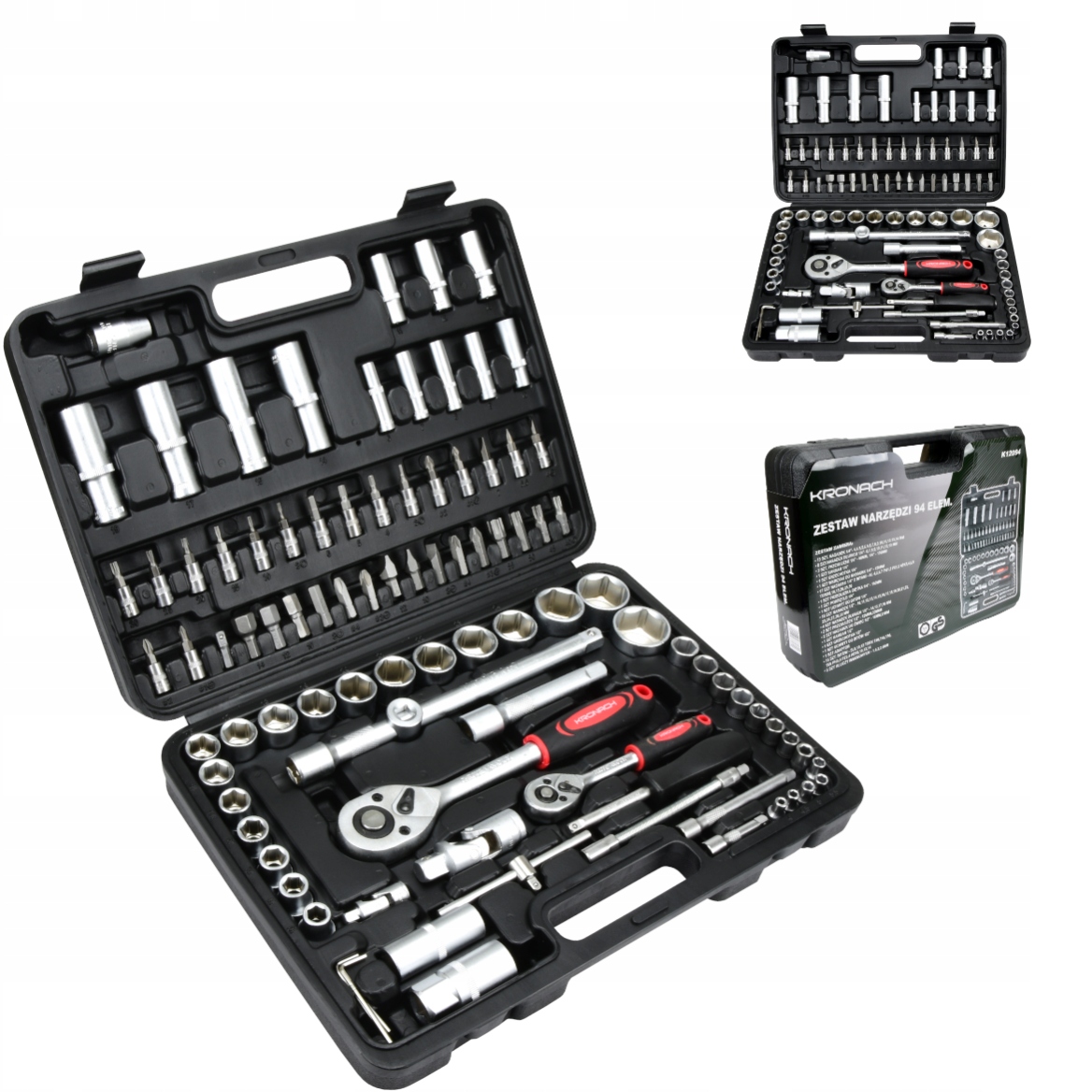 Sada nástrčných klíčů Kronach 1/4" 1/2" bity 94ks K12094