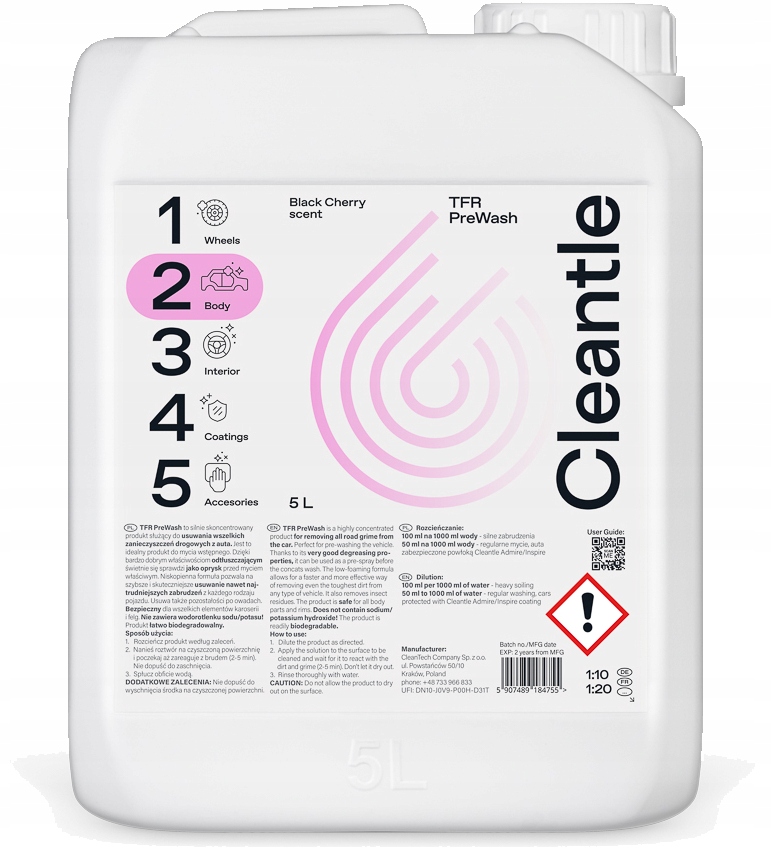 Cleantle Traffic Film Remover - Mycie Wstępne 5L Producent Cleantle