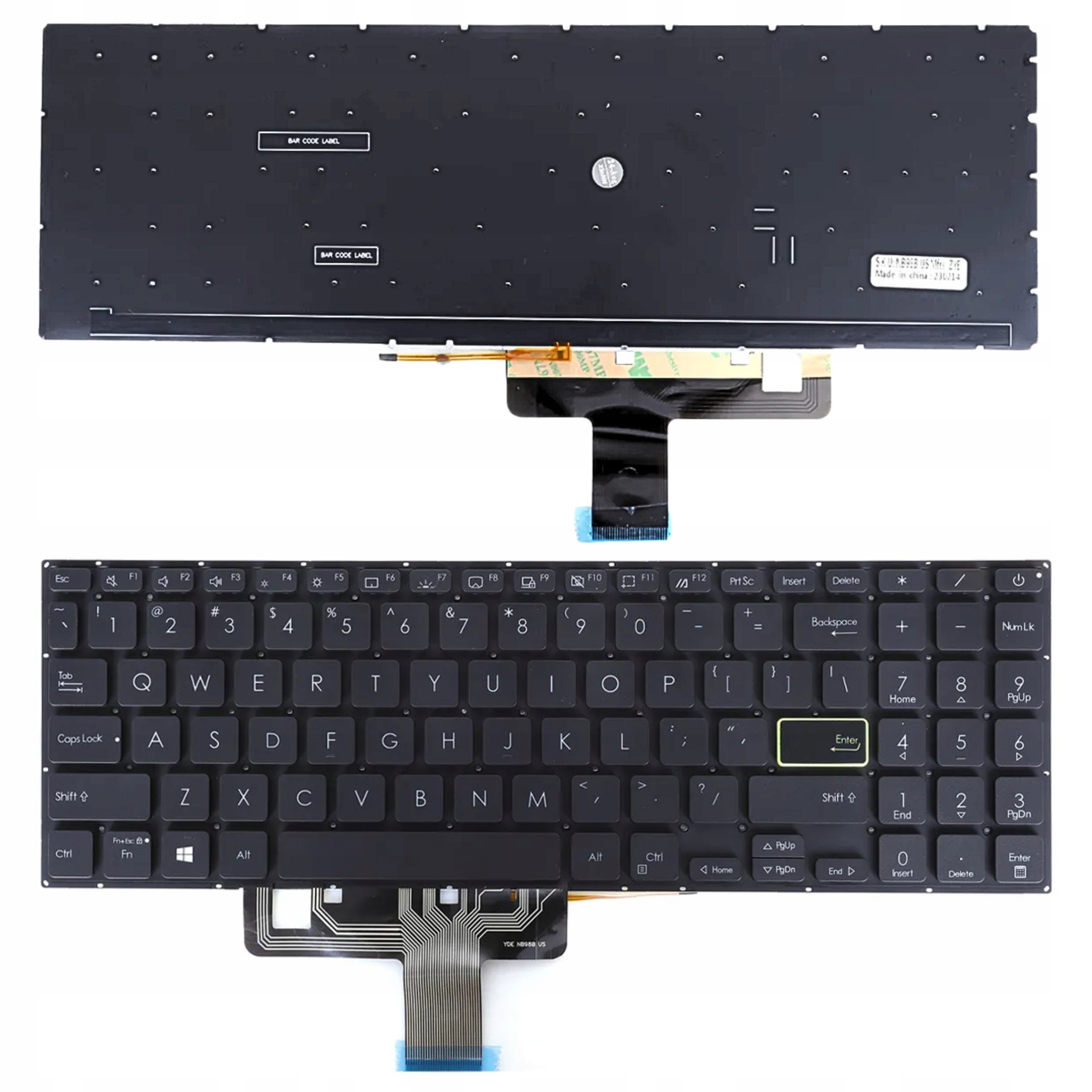 Klávesnice Pro Asus VivoBook 15 E510 L510 M533 M533F S533FA X521 X521EA Led