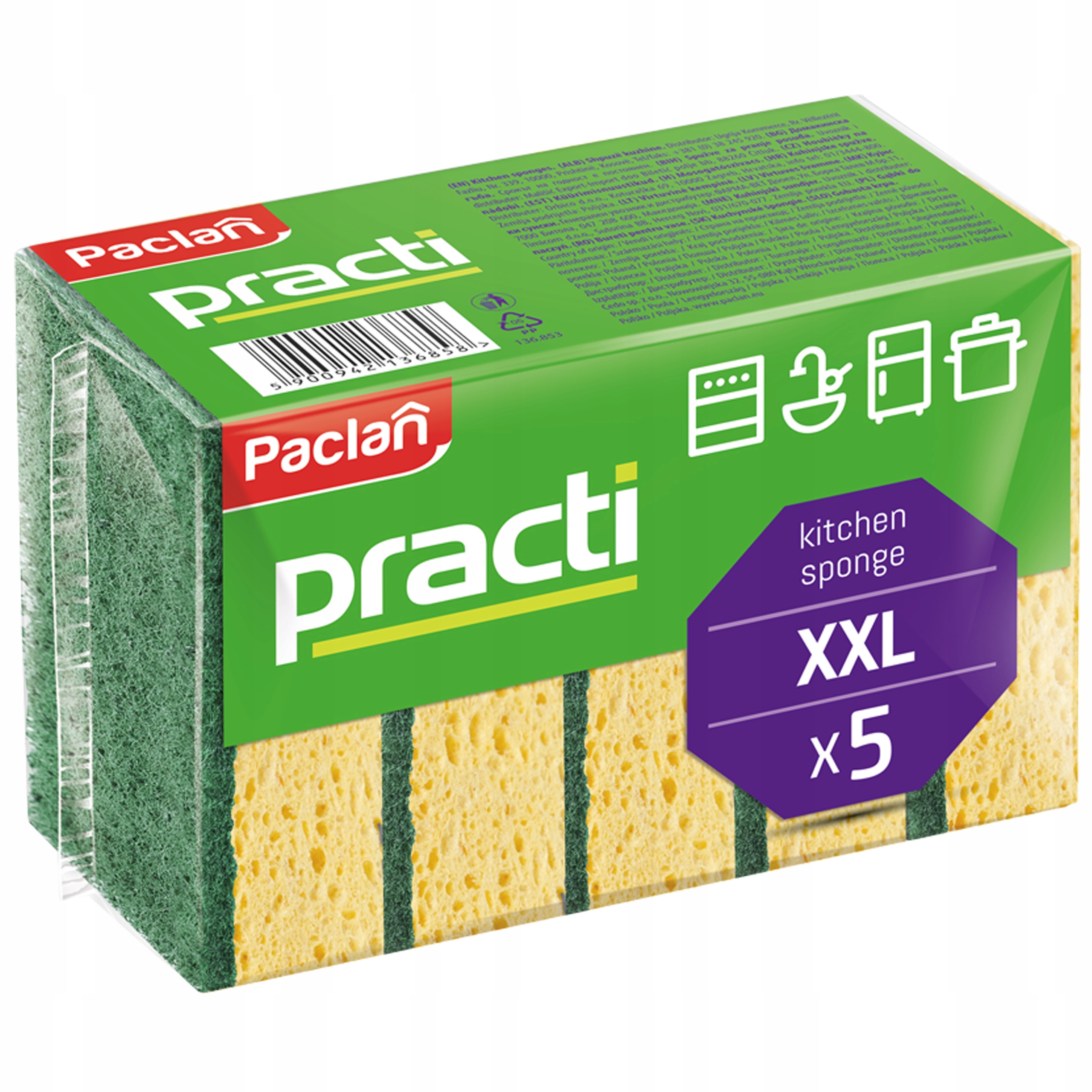 

Gąbki Do Naczyń Paclan Zmywaki Kuchenne 5szt.