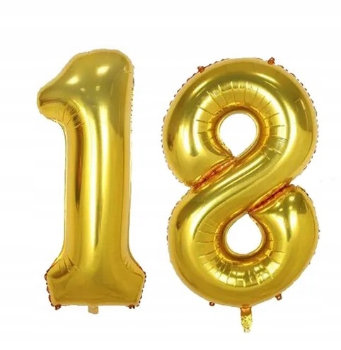 

Balon foliowy Cyfra 18 złota 100 cm