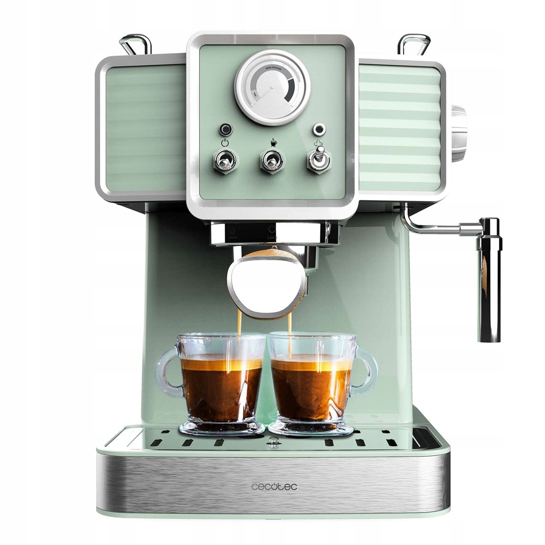 Ekspres Kolbowy Cecotec Power Espresso 20 Bar 1350W Light Green jas. zieleń
