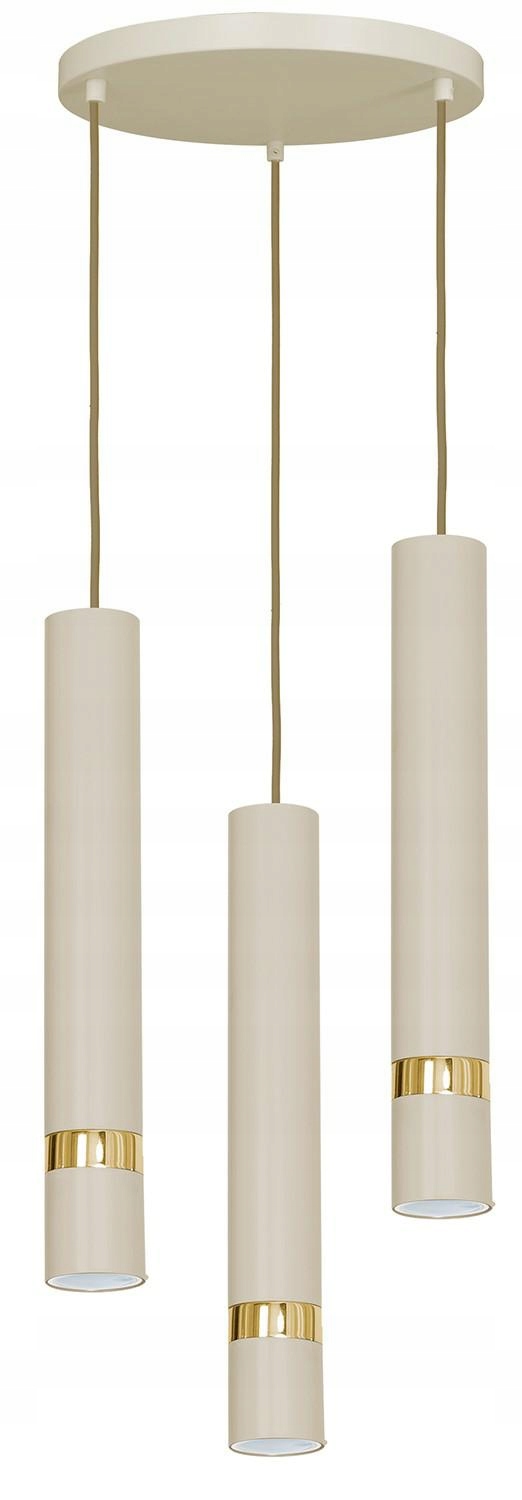 Závesná lampa Reno Béžová Zlatá 3xGU10 závesné tuby béžová do obývacej izby