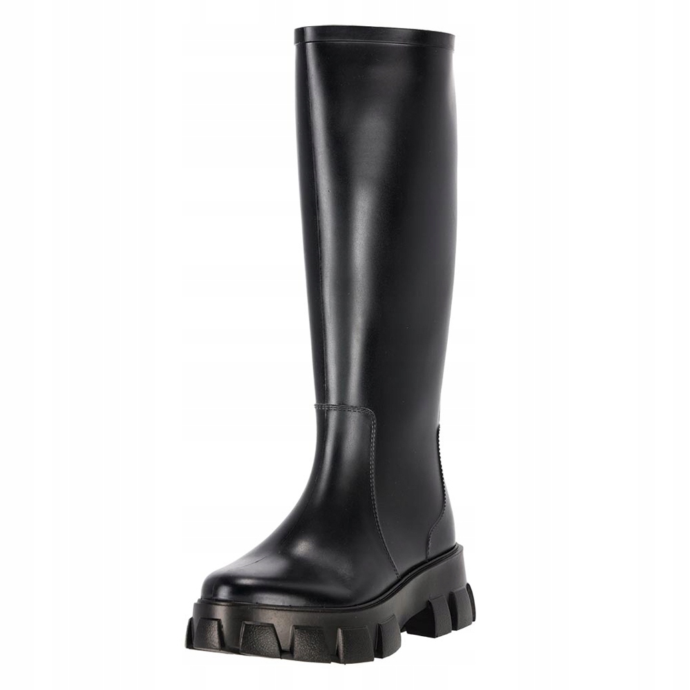 WYSOKIE BUTY DAMSKIE KALOSZE KOZAKI STYLOWE PRZECIWDESZCZOWE CZARNE r. 41 Marka inna