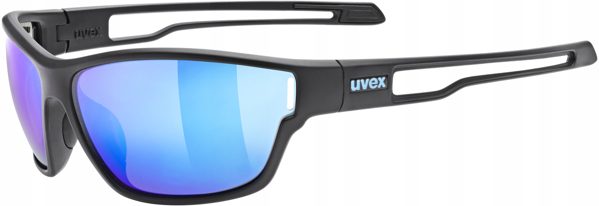 Cyklistické brýle Uvex Sportstyle 806 černé matné zrcadlově modré S3