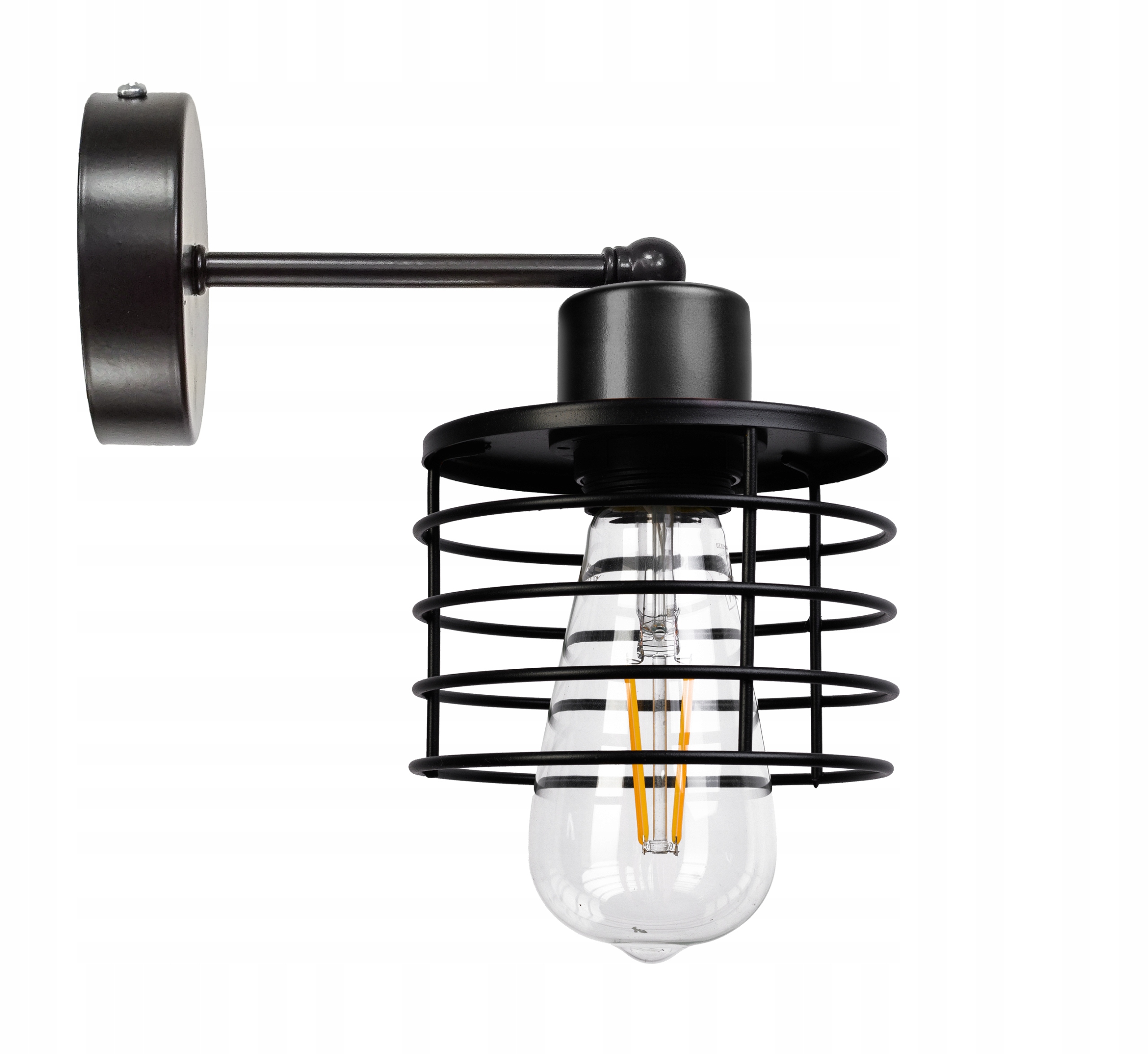 

Lampa Wisząca Sufitowa Ścienna E27 Sprężyna Czarna