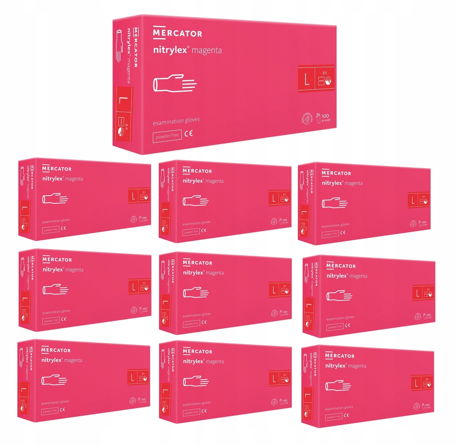 

Rękawice Magenta Nitrylowe 100 szt L-9 Nitryl x10
