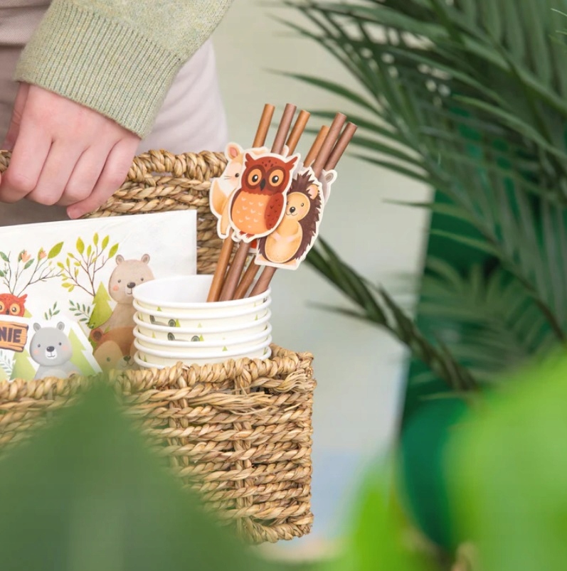 Słomki papierowe Zwierzęta Leśne Leśni Przyjaciele 6 sztuk Urodziny Marka PartyPal