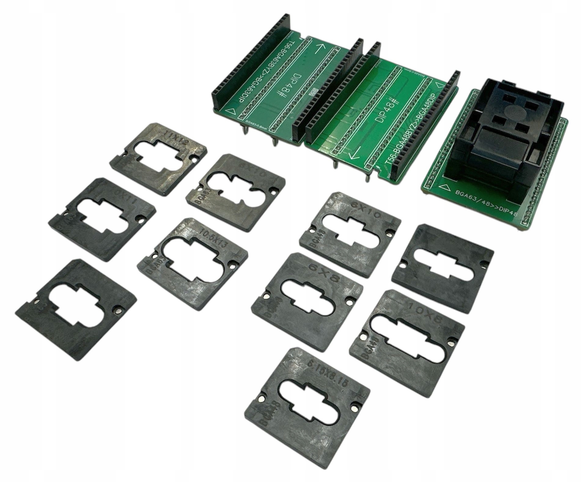 Adaptér BGA48 a BGA63 Zif pre programátor XGecu T56 alebo T76 +10 rámikov