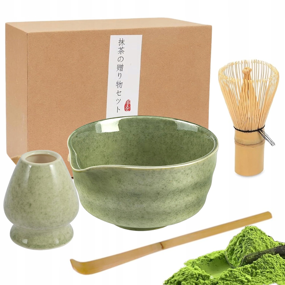 Levně Dárková Sada Na Čaj Matcha Šálek Metlička Pro Milovníka Matchy