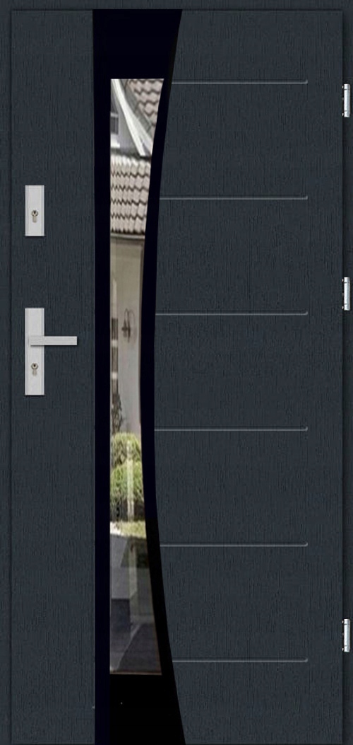 POLSKIE DRZWI ZEWNETRZNE INOX14-T BLACK 72MM 90CM UD 1,3 CZYSTE POWIETRZE