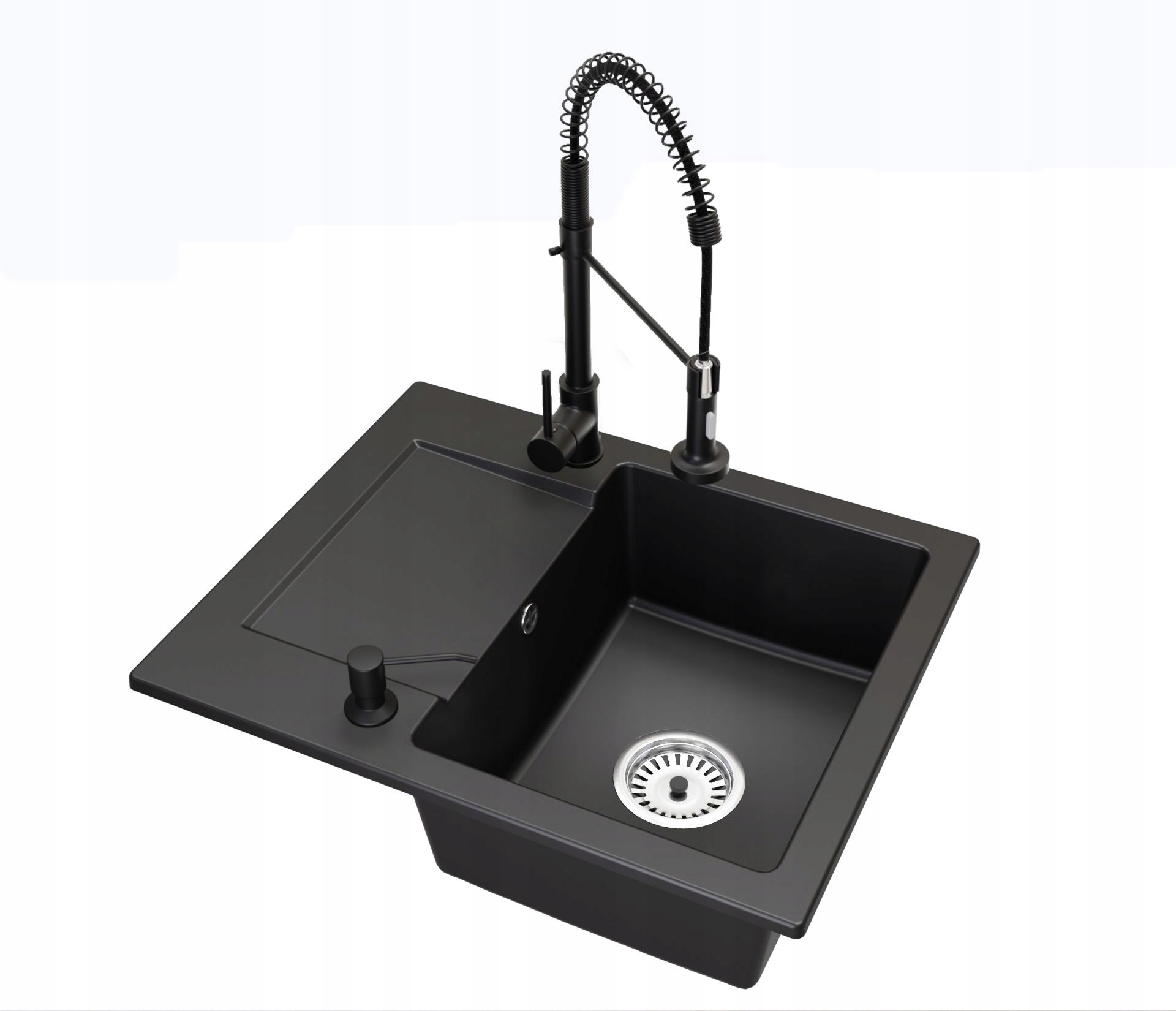 Kuchyňský dřez Jednokomorový s odkapávačem Donzo Baterie Sifon