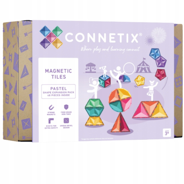 Connetix Klocki Magnetyczne Pastel Shape Expansion Pack 48 El.