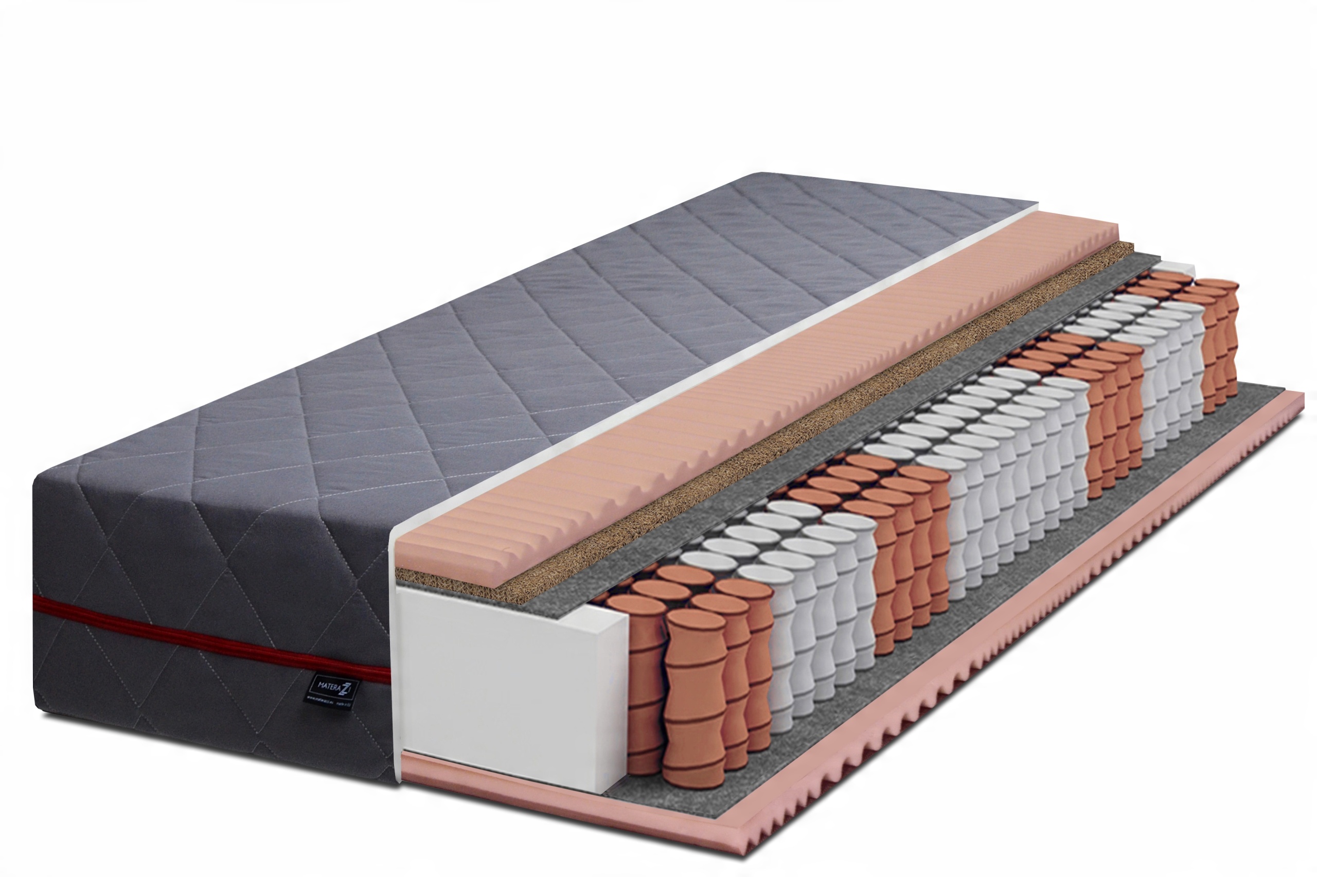 

Materac Grey 160x200 Kokos 7 stref Masujący 24cm