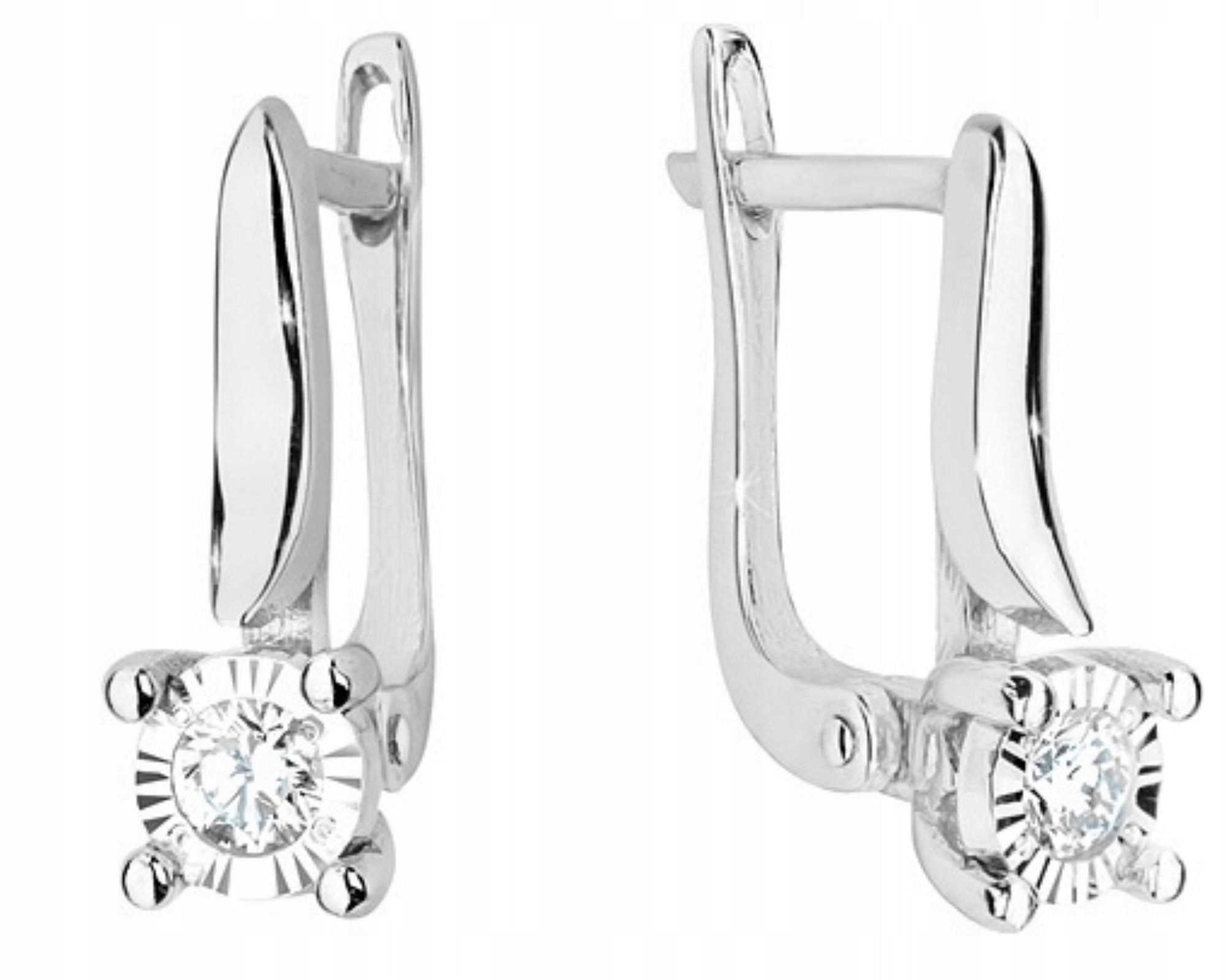 Náušnice bílé zlato, diamanty, anglické zapínání
