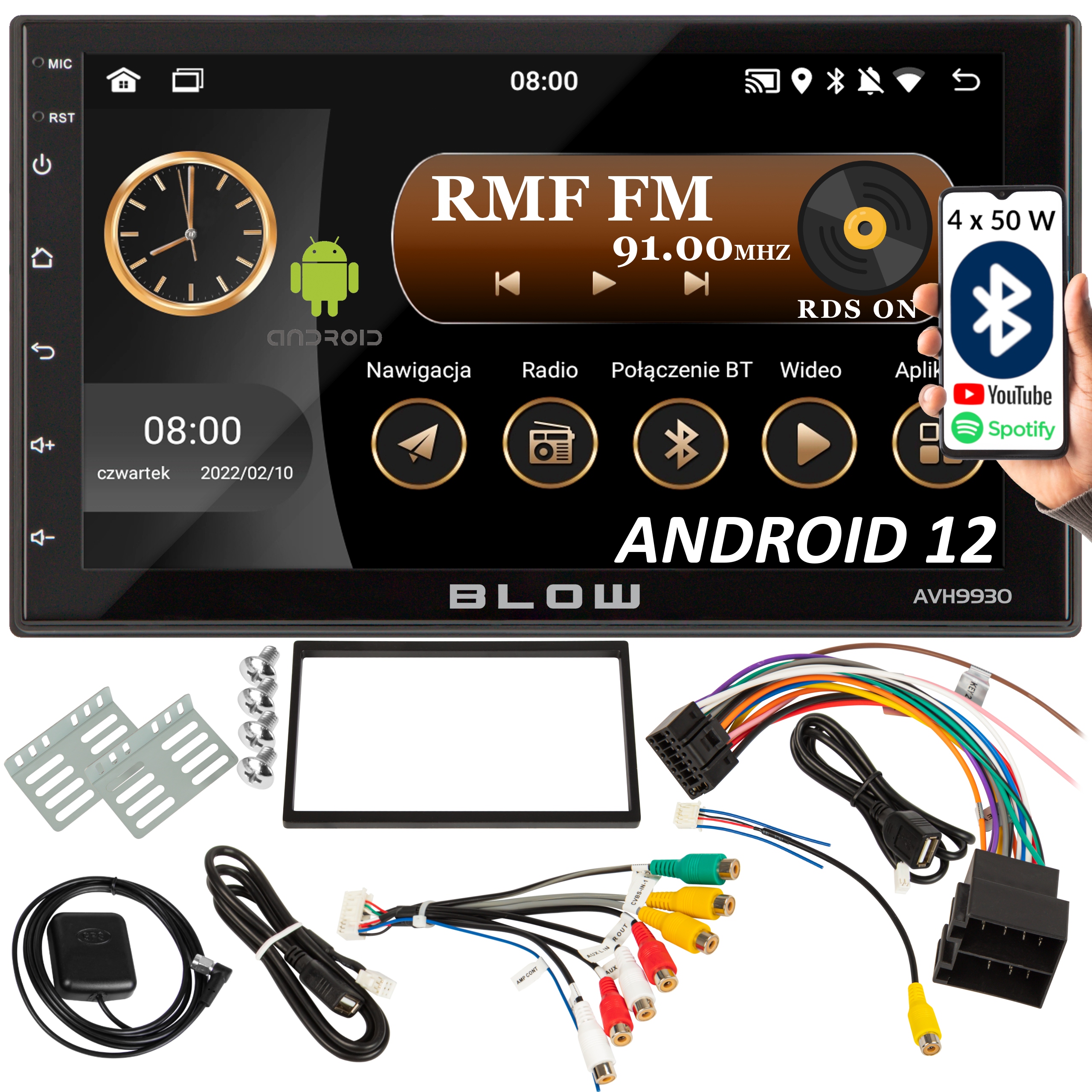 AUTORÁDIO 2 DIN WiFi GPS ANDROID BLUETOOTH USB RDS