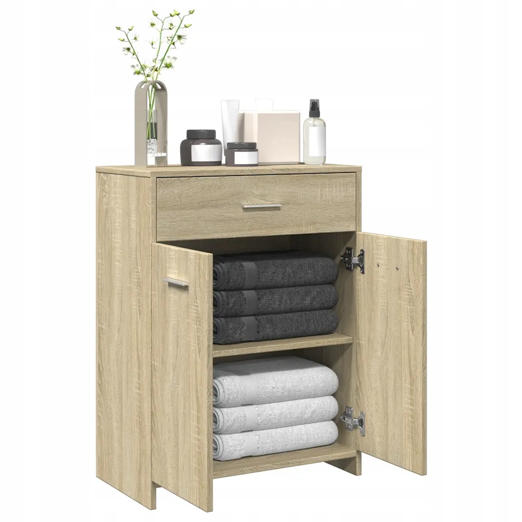vidaXL Koupelnová skříňka dub sonoma 60 x 33 x 80 cm dřevotříska
