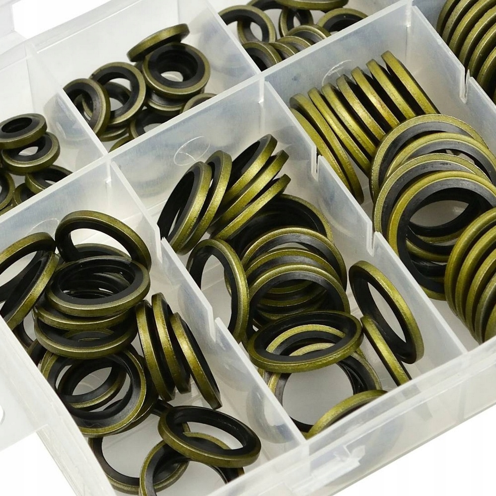 ZESTAW PODKŁADEK METALOWO GUMOWYCH 150SZT Marka inna