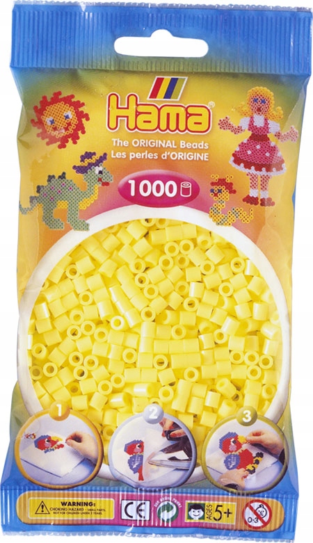 Koraliki ŻÓŁTE PASTELOWE 1000 szt HAMA MIDI 207-43